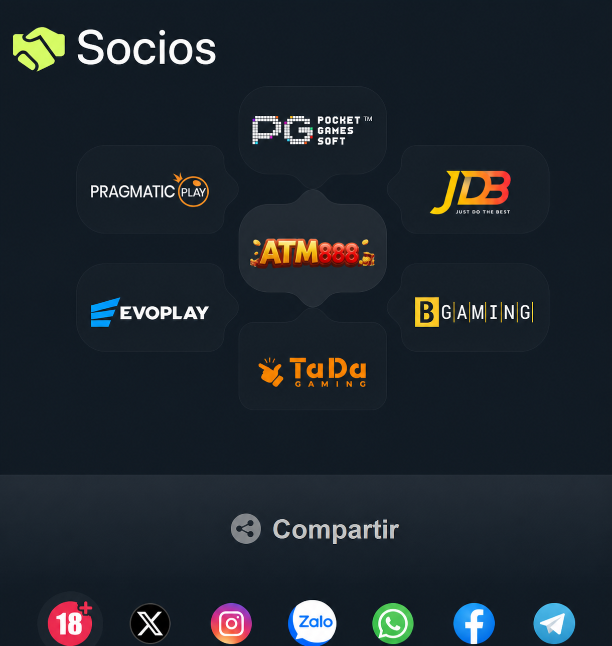 Área de socios y redes sociales